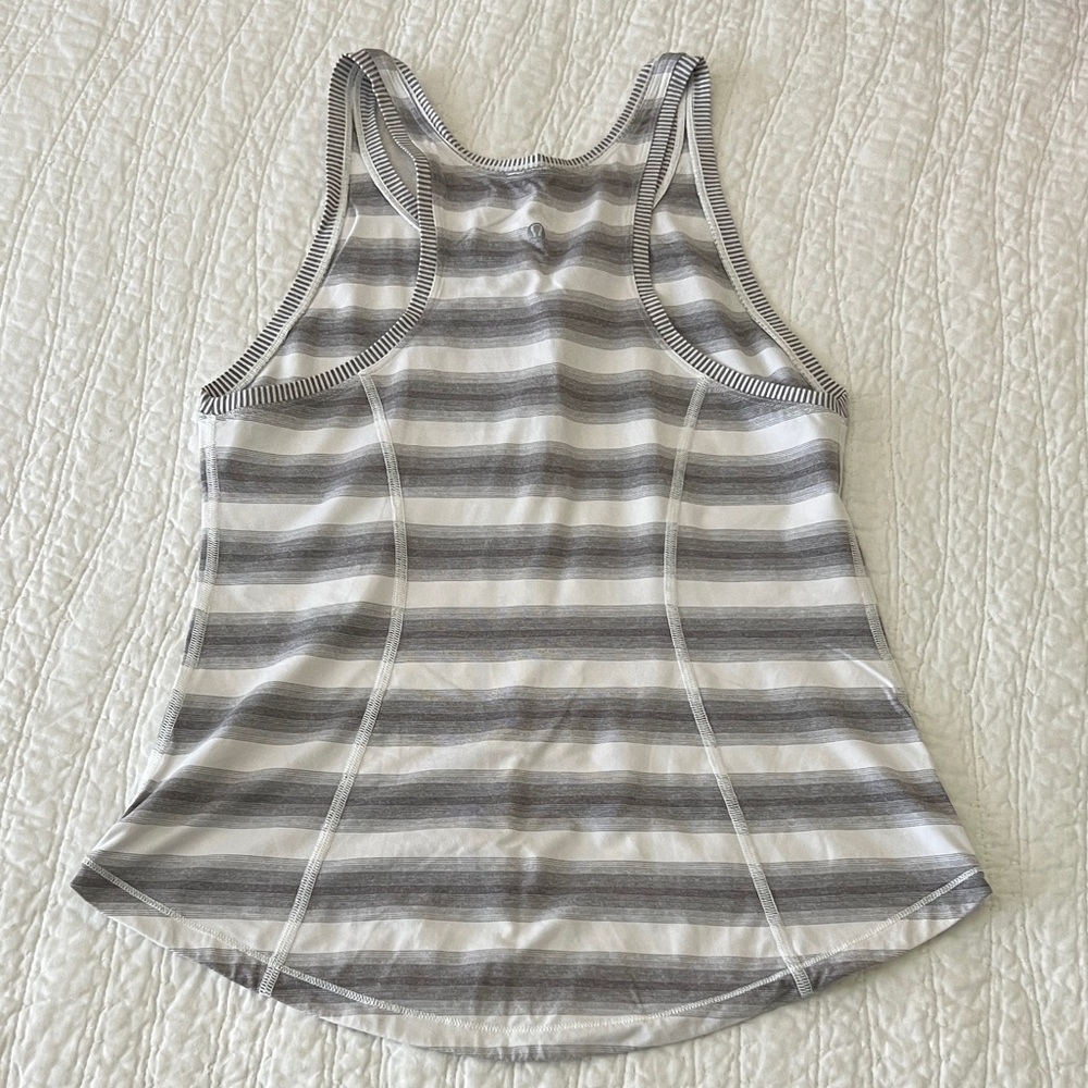 Lululemon Athletica Striped Tank Top in Gray and White